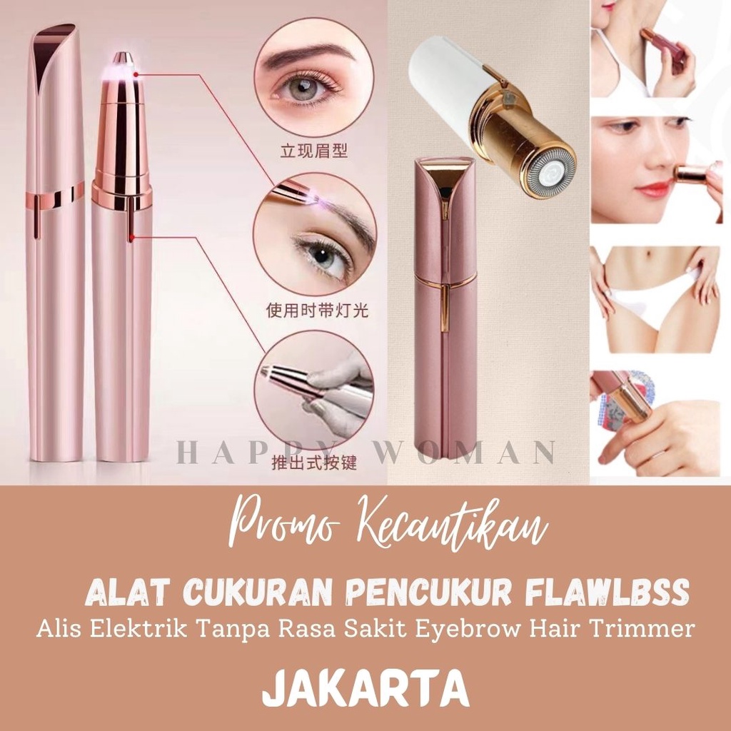 Alat Pencukur Alis Bulu Electrik Rows Remover Eyebrow Trimmer Electric Painless  Cukuran Tanpa Rasa Sakit