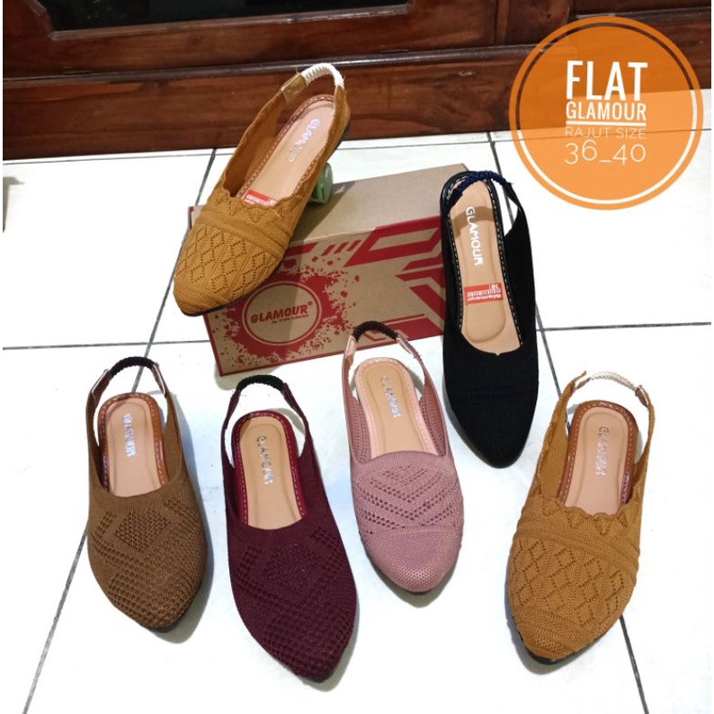 sepatu GLAMOUR let rajut import