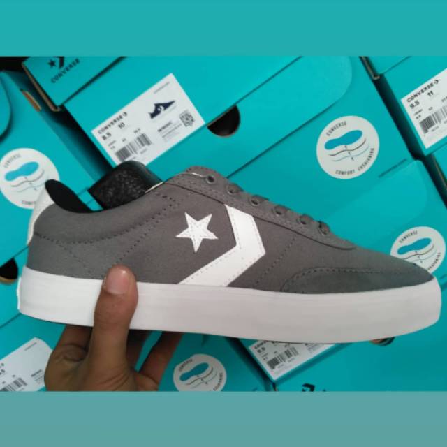 SEPATU CONVERSE COURTLAND GREY 100% ORIGINAL