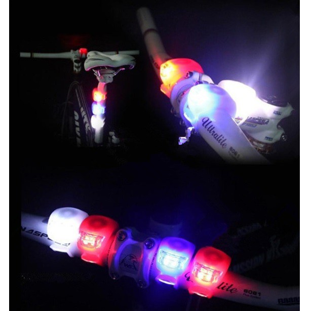 [GOWES YUK] - Bicycle Light Waterproof Silicone Red LED Mountain Bike Flashlight 2 pcs - Red