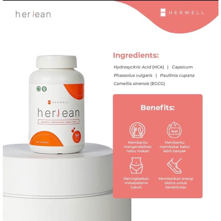 HERLEAN Herwell 1 box 60 Kapsul Slimming Detox Suplement Pelangsing