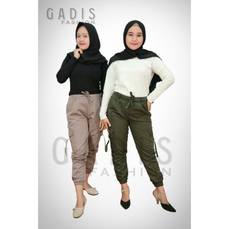 celana wanita cargo joger  baggy pant cargo tali