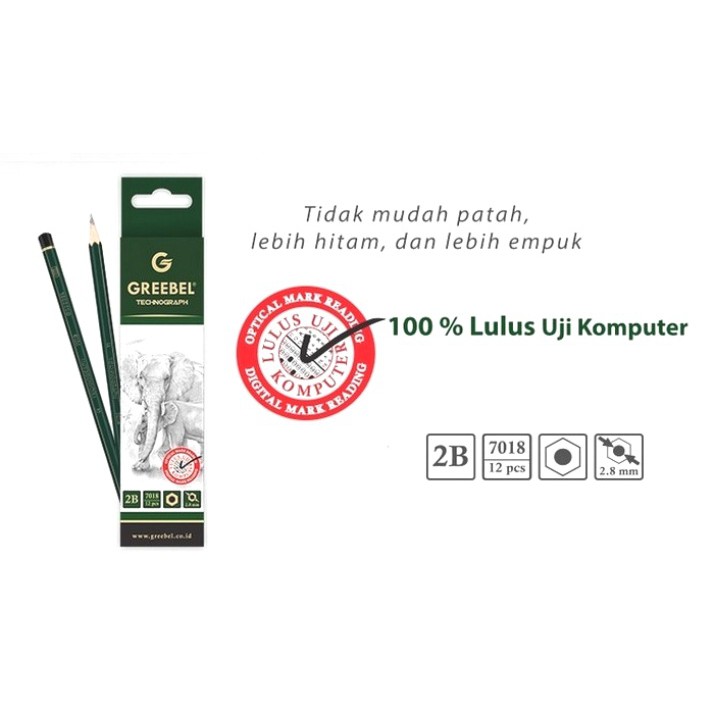 

Pensil 2B Technograph Computer 2.8mm Pak 12 Pcs - Greebel