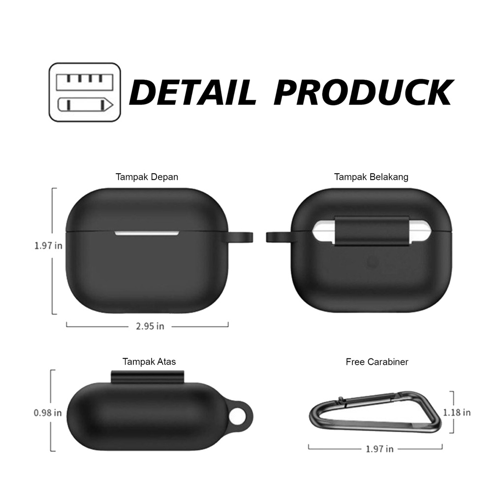 Case / Casing MB_Pods 3rd Generation (Premium Silicone Softcase + Free Hook)