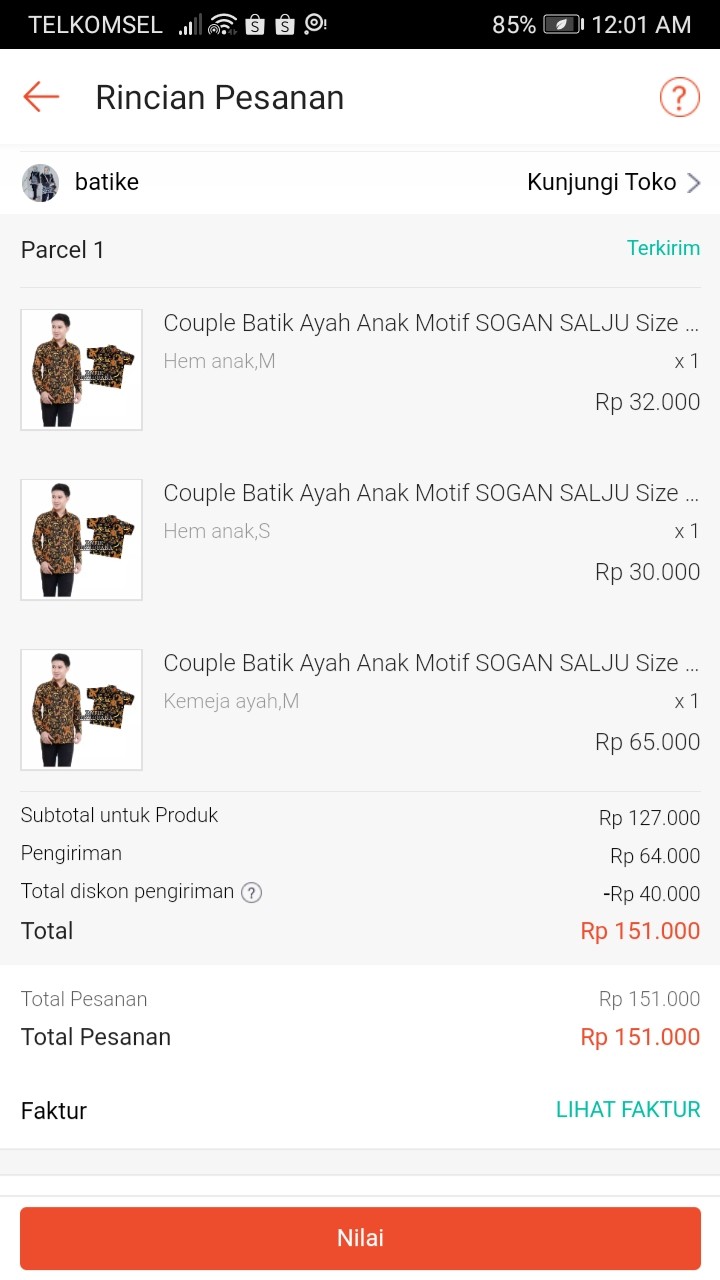 Couple Batik Ayah Anak Motif Sogan Salju Size Anak Terlengkap || Kemeja Lengan Panjang