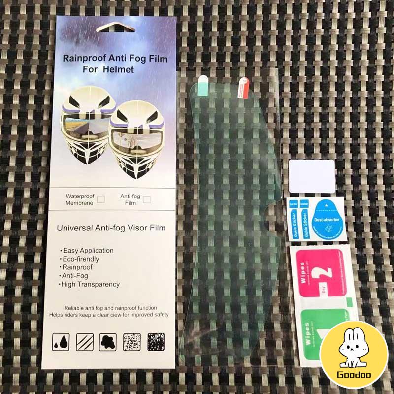 Tongkat Transparansi Tinggi Di Luar Helm Sepeda Motor Tahan Hujan Film Anti-kabut Instalasi Sederhana Mengemudi Aman -Doo