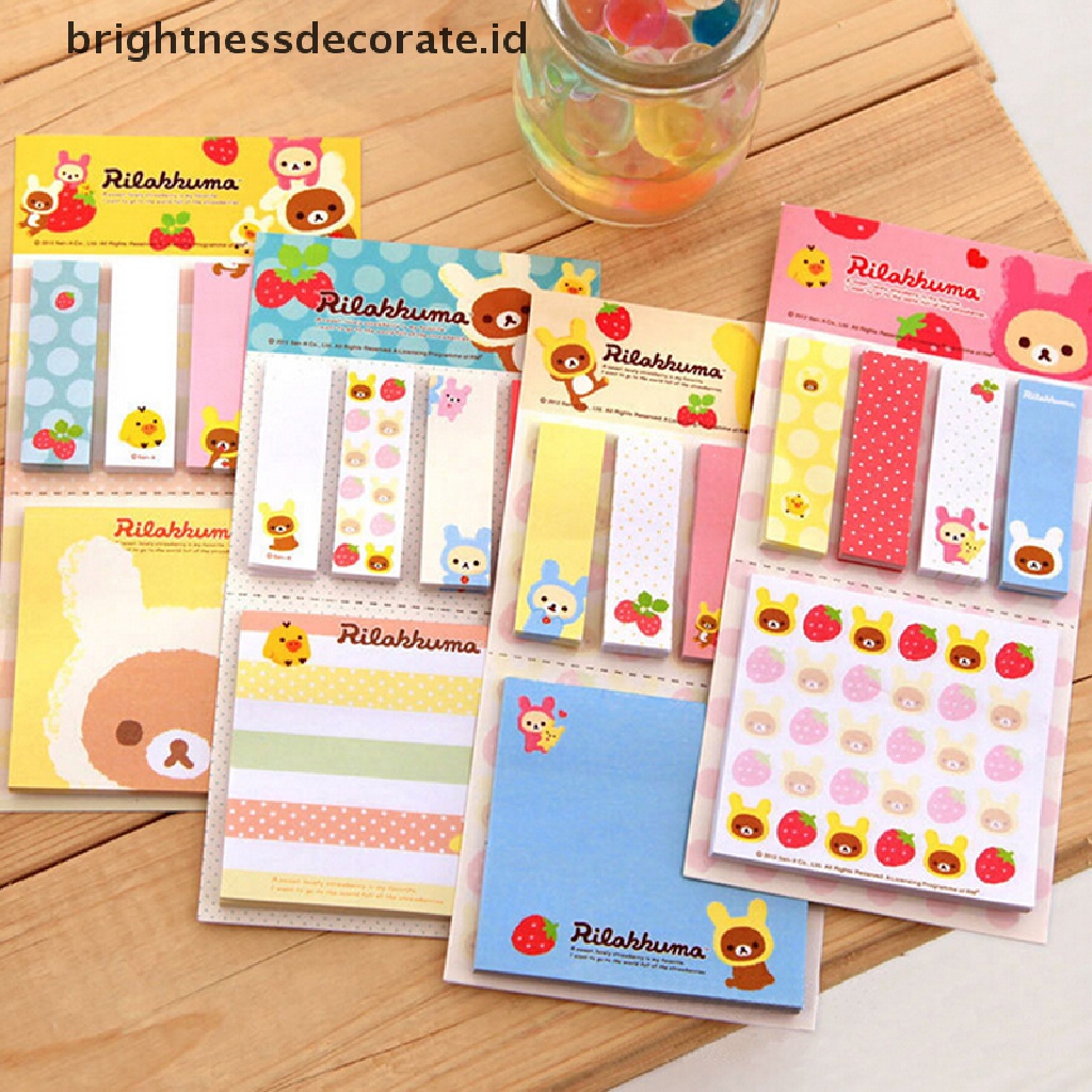 (Birth) Stiker Penanda Buku / Memo Motif Strawberry / Beruang