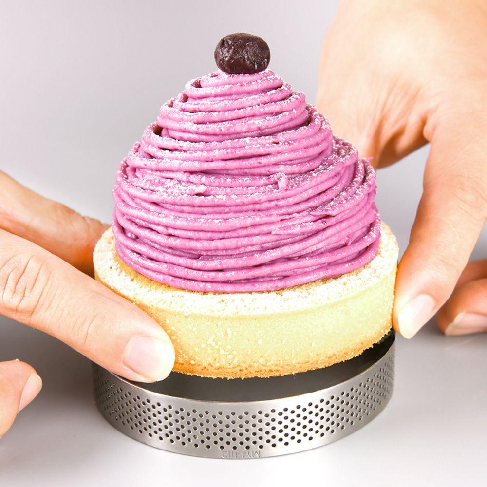 Preva Cetakan Tartlet Cetakan Alat Dekorasi Berlubang French Dessert Mousse Circle Mould