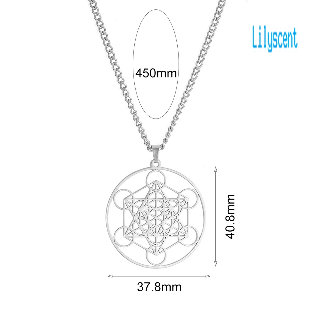 Kalung Liontin Bentuk Lingkaran Geometris Heksagonal Warna Solid Untuk Pria Dan Wanita