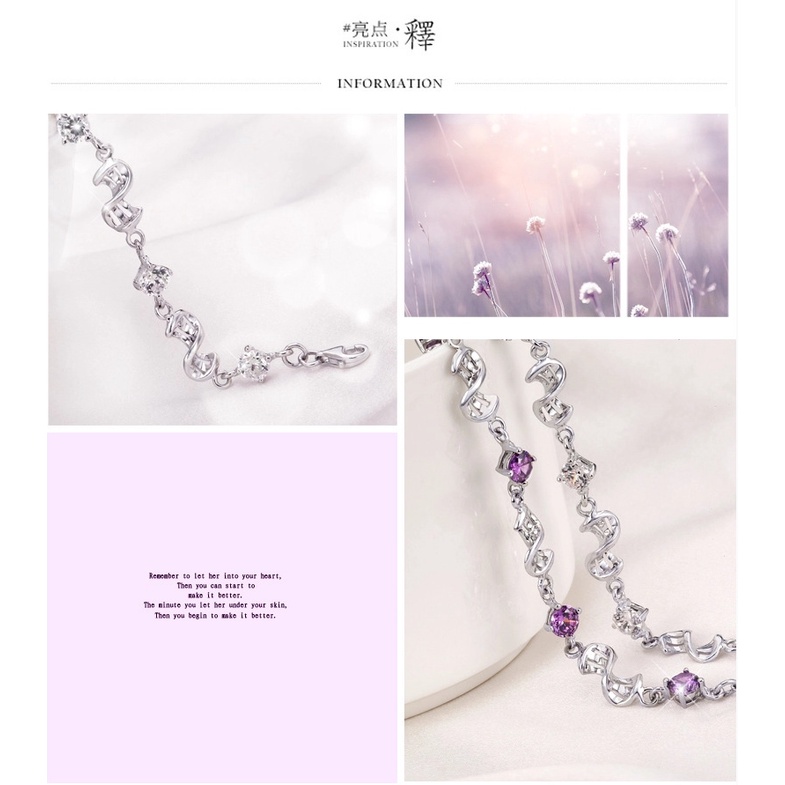 Gelang Lapis Perak Bahan Stainless Steel Gaya Korea