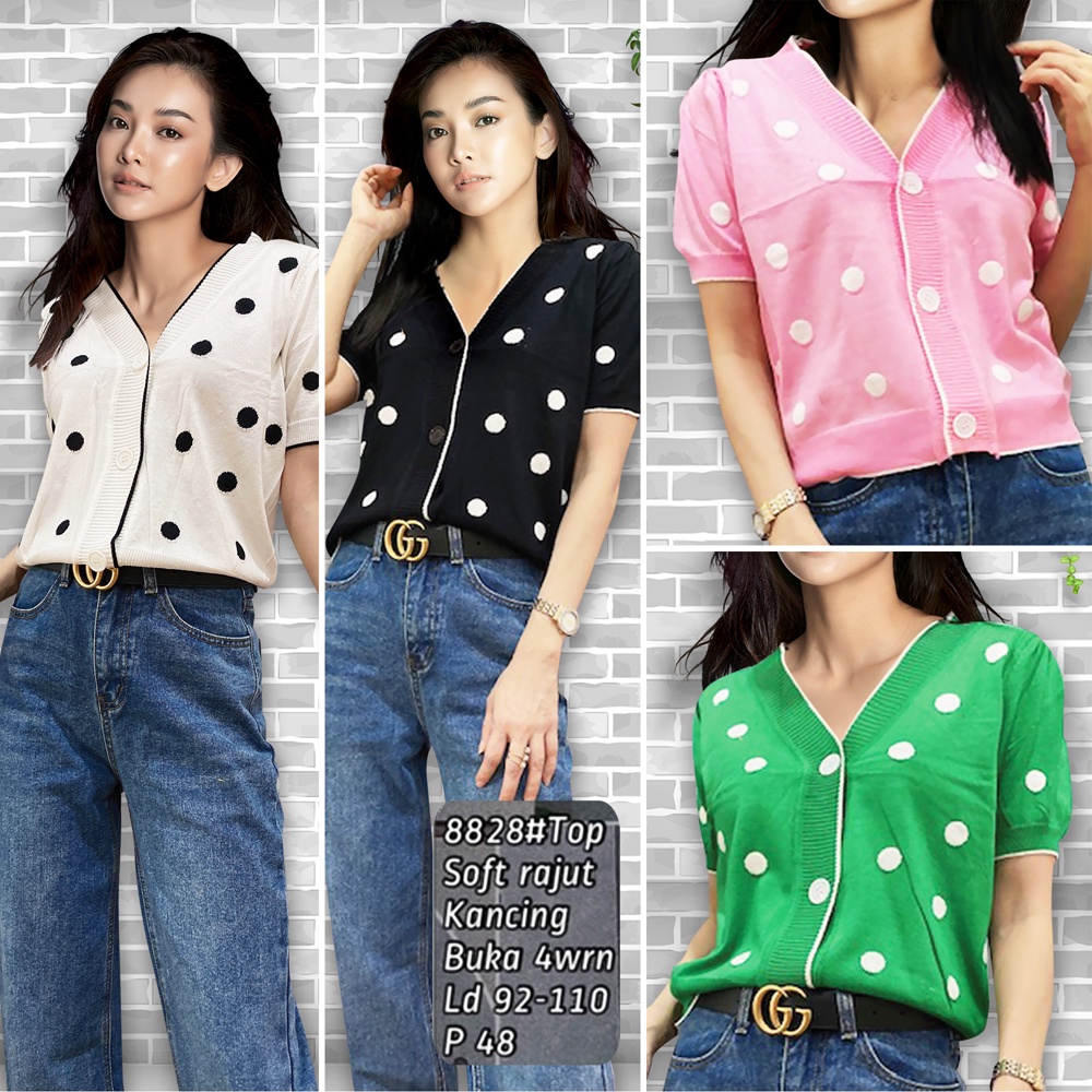 Atasan Wanita Import Top Soft Rajut Kancing