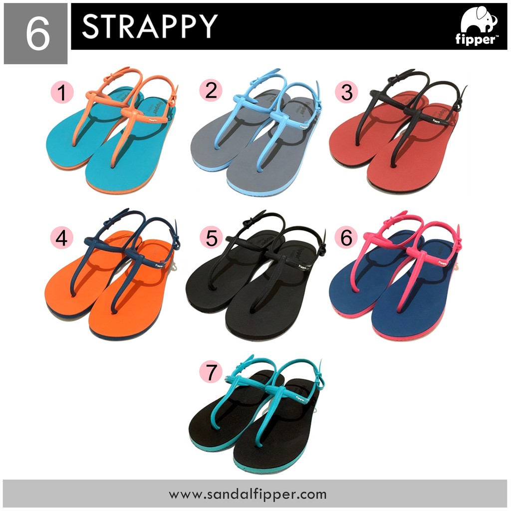  Fipper  Strappy  Sandal  Tali Wanita size 6 37 38 
