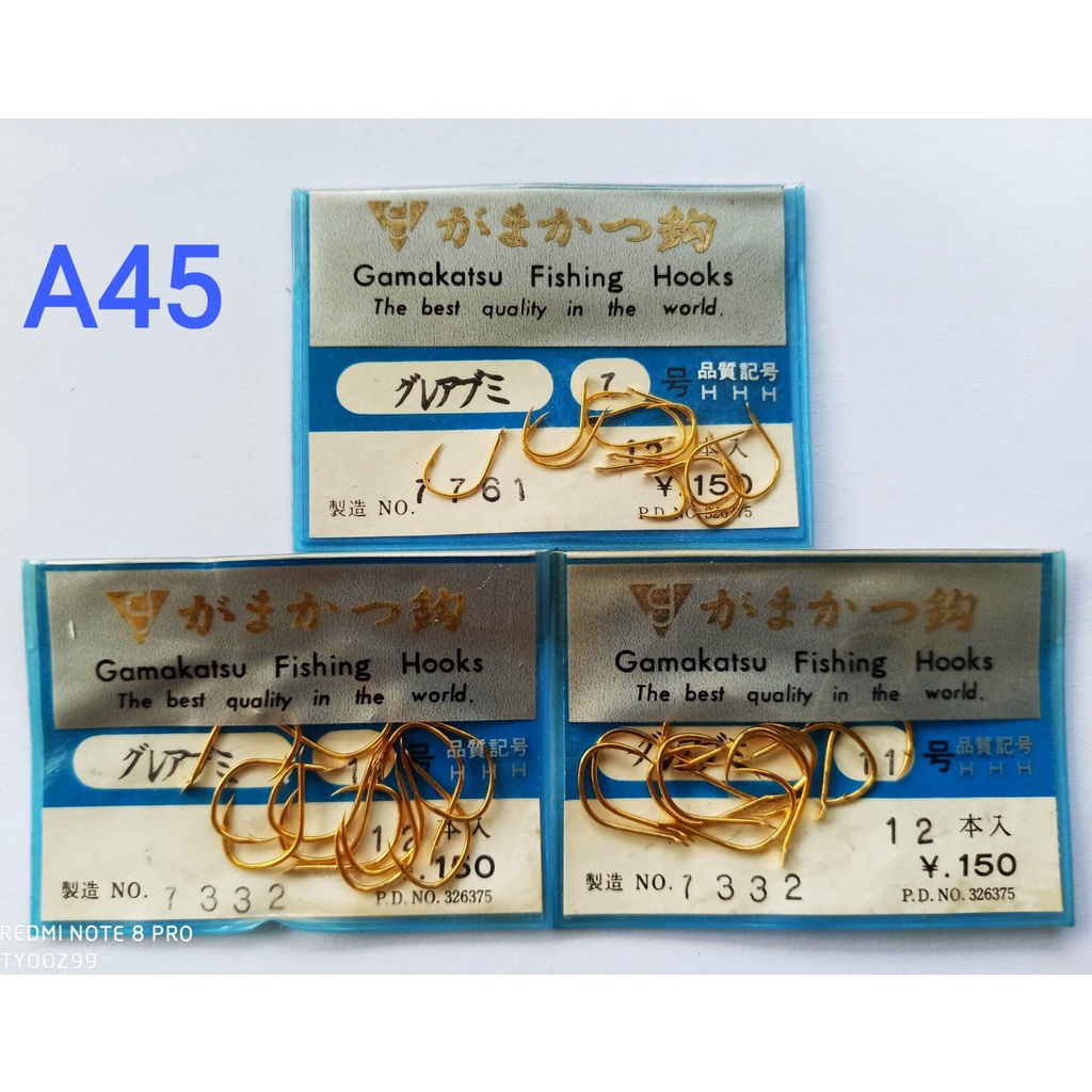 A45 # Kail Pancing Gamakatsu Gold Klasik Tanpa Lubang