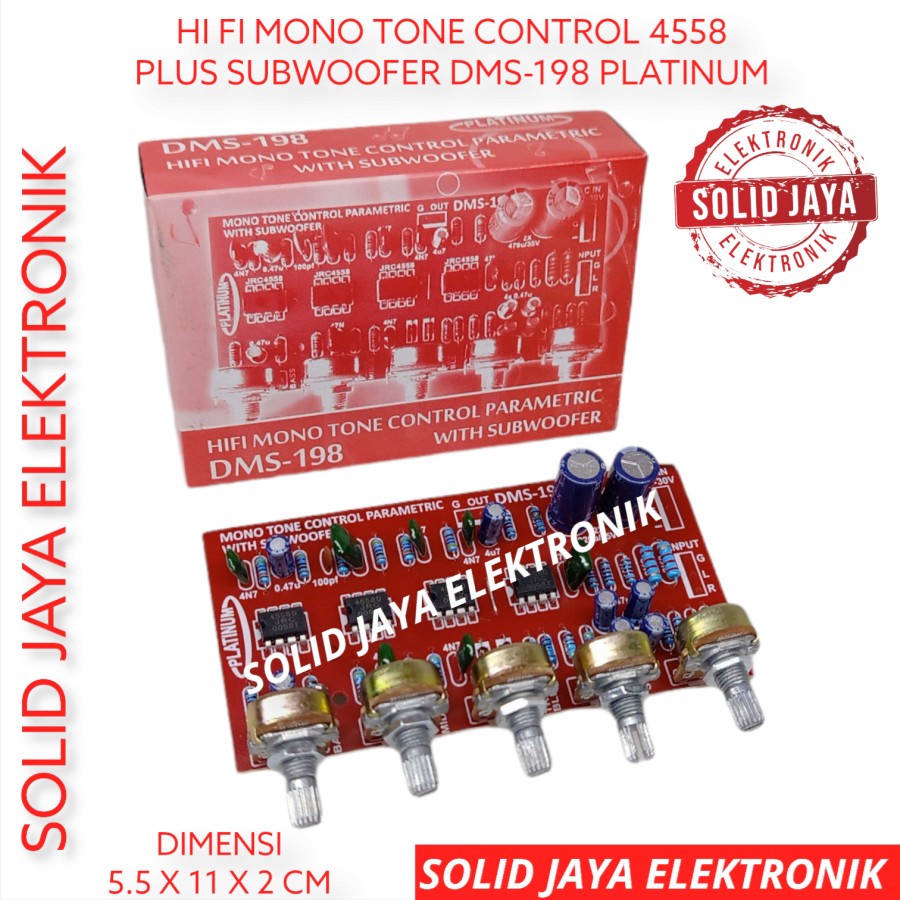TONE CONTROL MONO SUBWOOFER PARAMETRIC DMS-198 DMS198 DMS 198 KIT PLATINUM AUDIO PARAMETRIK MONO PLATINUM ASLI ORI ORIGINAL