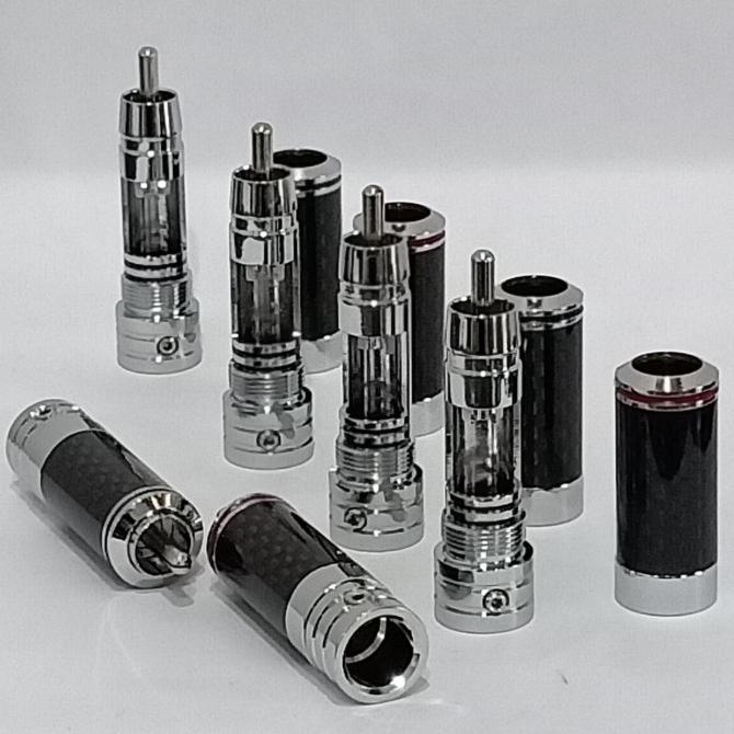 Jack Rca High End Rhodium Plated 10Mm Silver Carbon