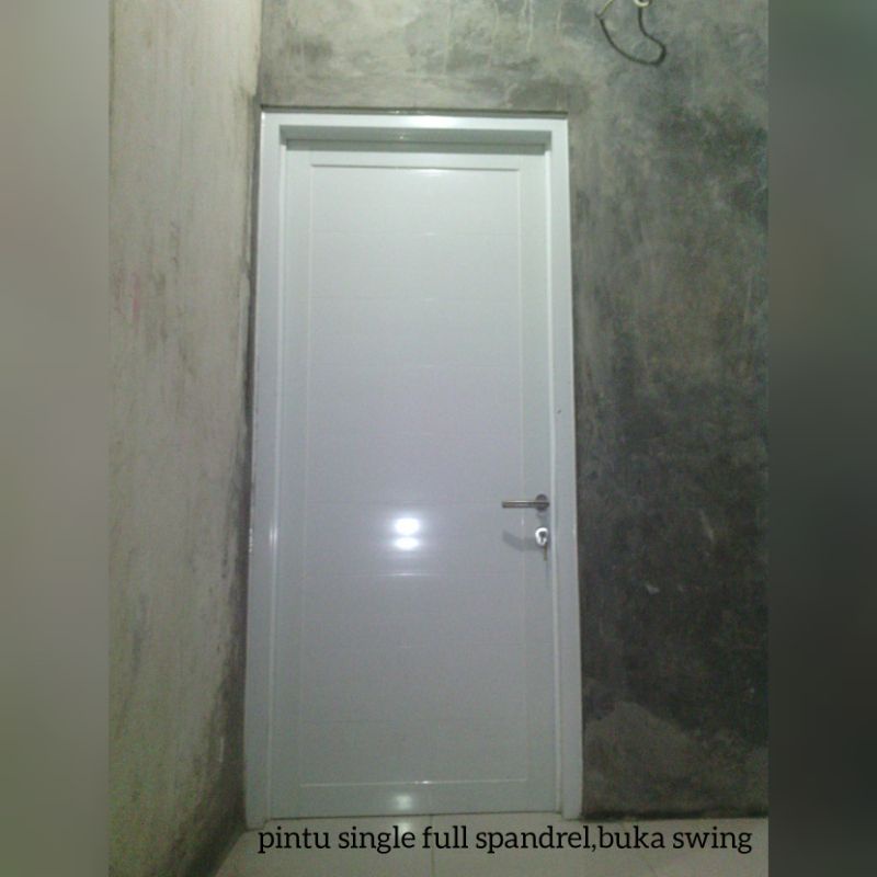pintu alumunium single full spandrel buka swing