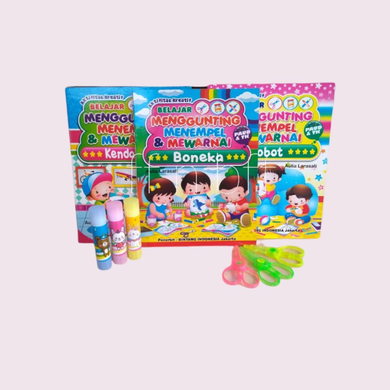 

paket aktifitas menggunting dan menempel anak paud / tk