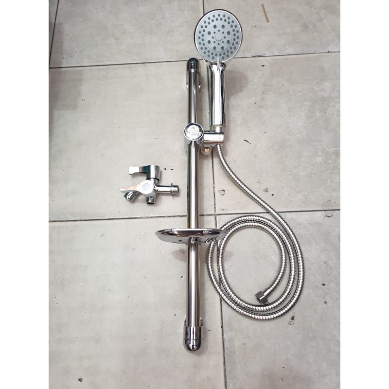 Paket shower tiang stainless dan kran cabang