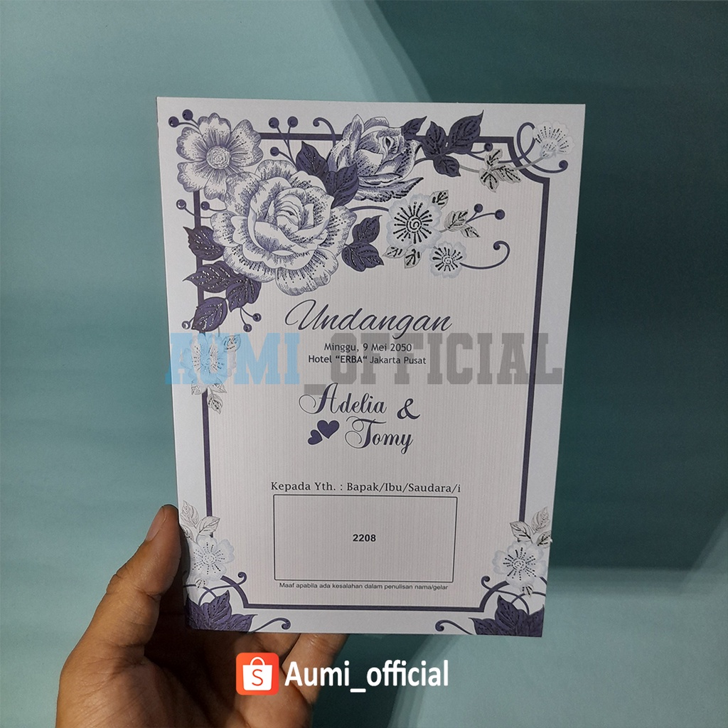 Blangko Undangan Erba 2208 Undangan pernikahan Bisa dicetak diprinter biasa
