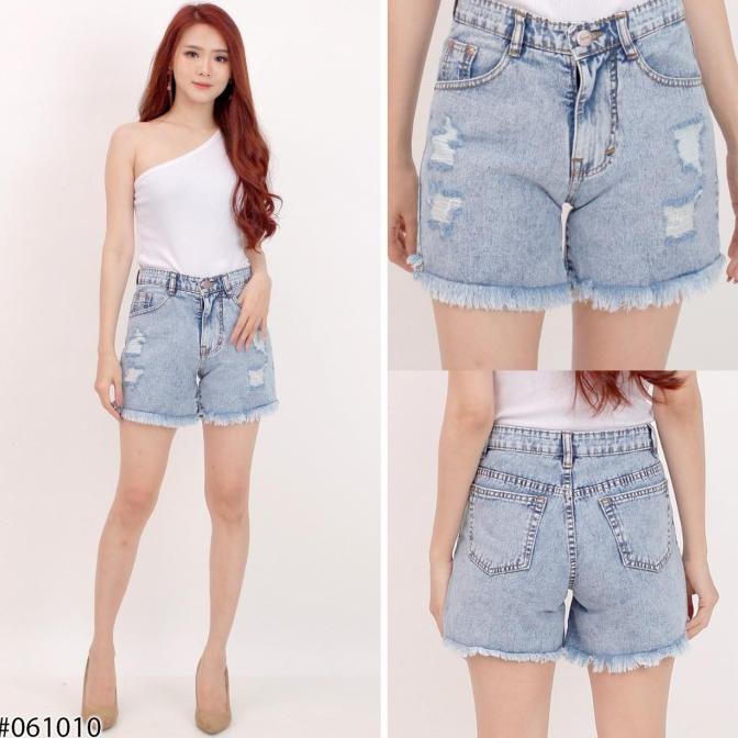 celana pendek jeans wanita sobek hot pants jeans Termurah