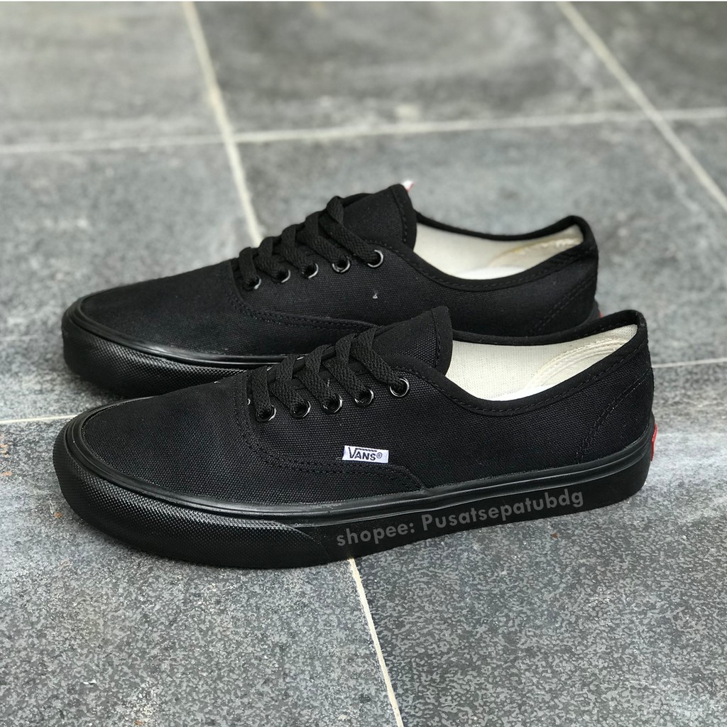 TERMURAH!! &gt;&gt; VANS AUTHENTIC ALL BLACK WAFFLE DT .,..,.,,,,.,