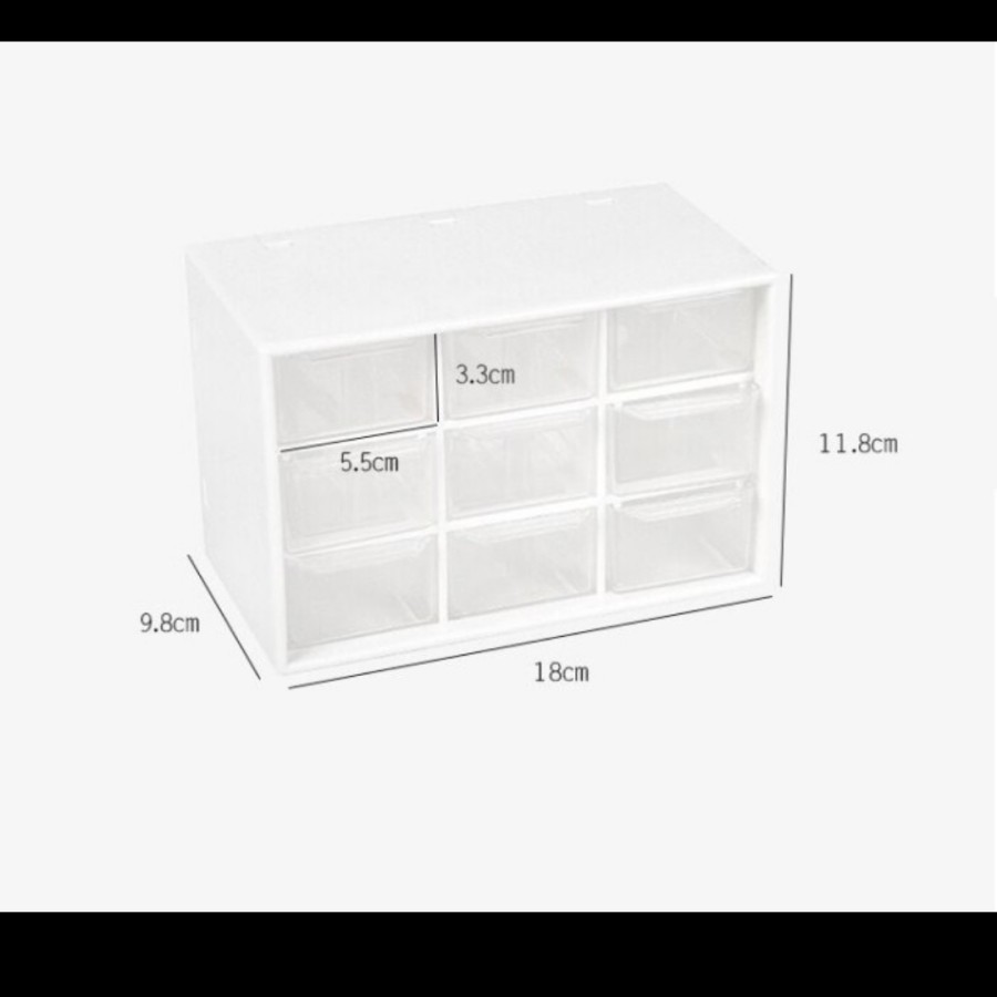 Laci plastik susun 3 desktop storage 9 in 1 lubang serbaguna dapur box