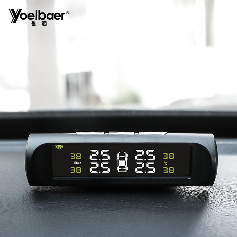 Yoelbaer Monitoring Tekanan Ban Mobil TPMS Solar Power - TP880 - Black