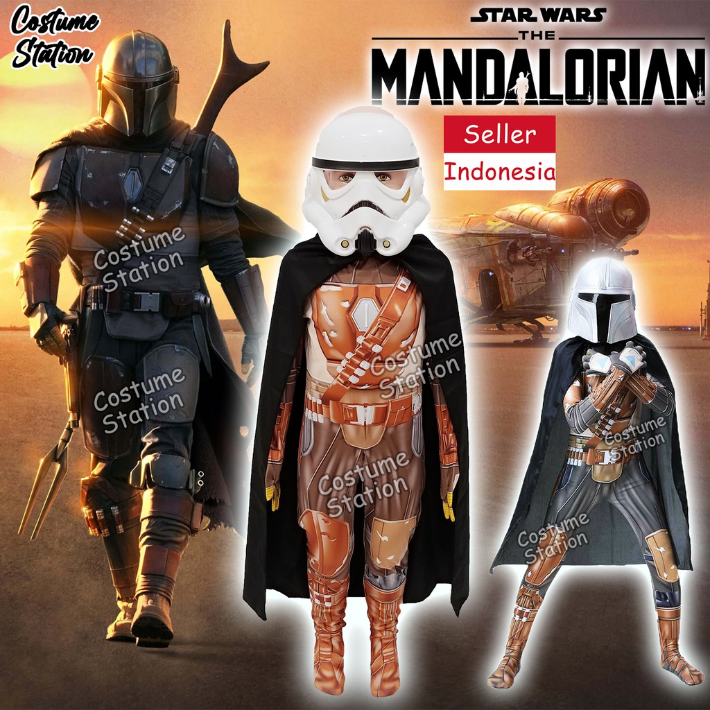 Kostum Star Wars The Mandalorian / Costume Bounty Hunter Boba Fett anak laki