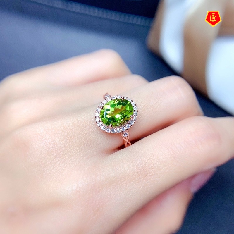 [Ready Stock]Fashion Simple Natural Peridot Ring