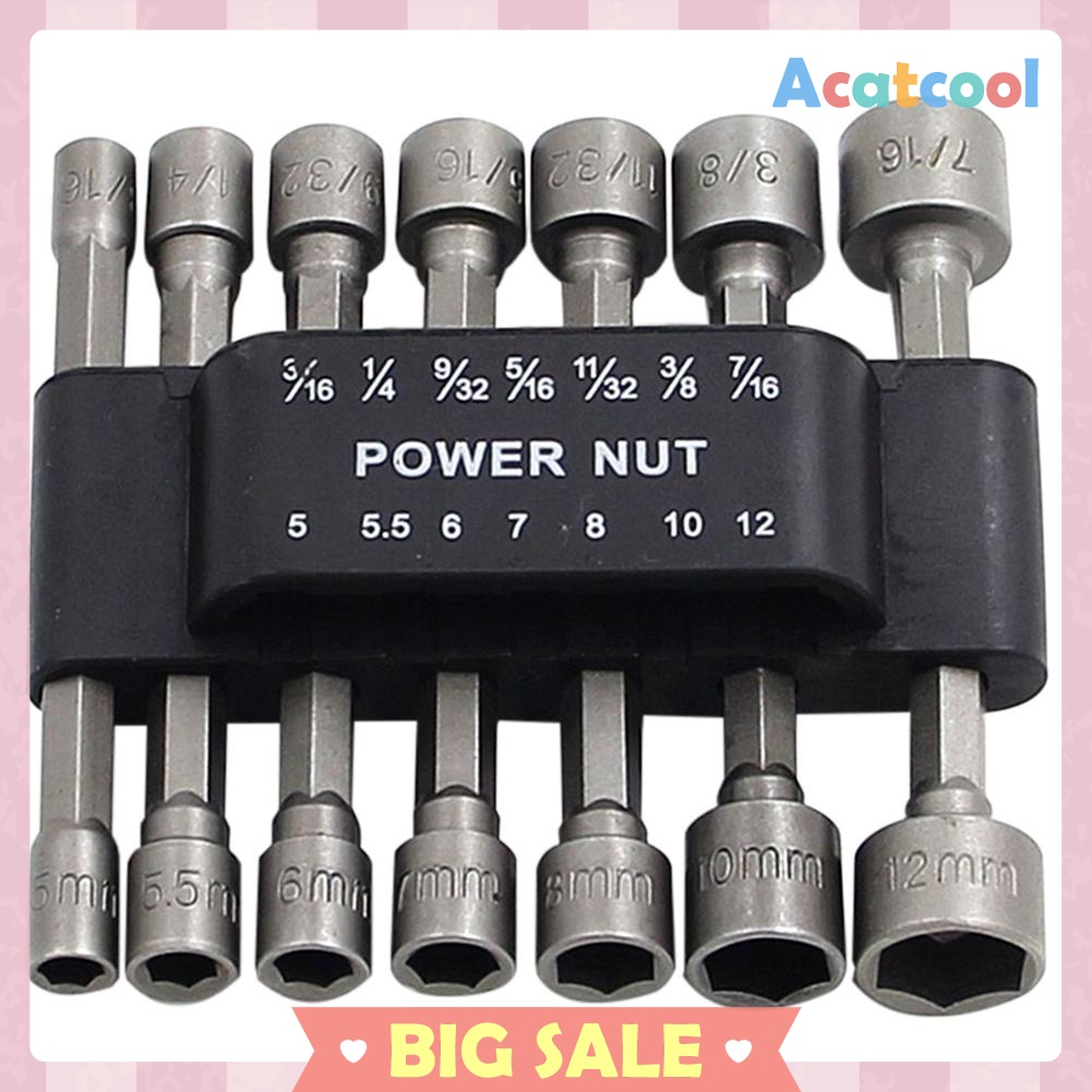 14pcs Torque Wrench Hex Socket Sleeve Head Bits Set 5-12mm Spanner Key Grip