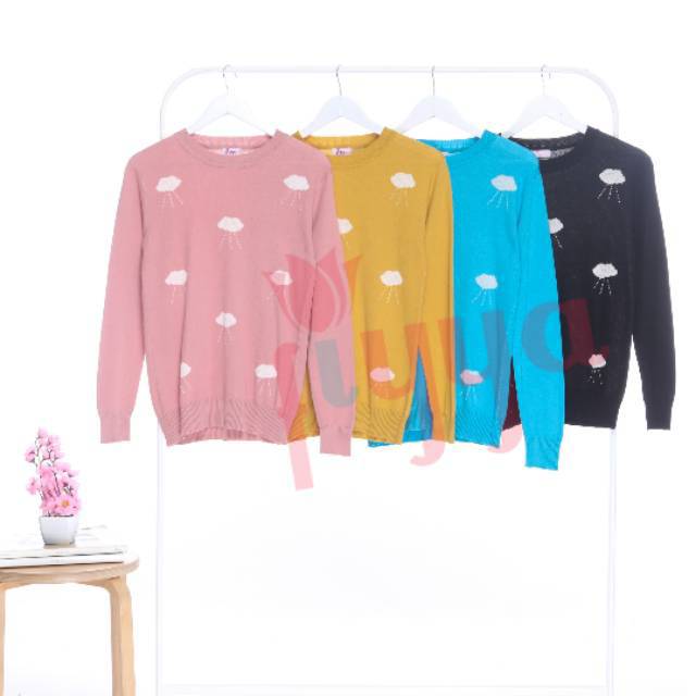 FIYYA ATASAN BAJU RAJUT PREMIUM MOTIF AWAN