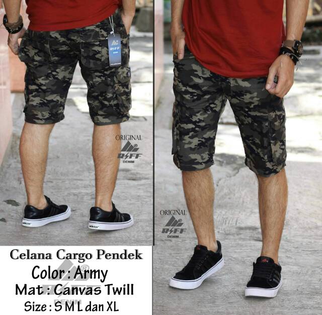 Celana Cargo Pendek Loreng/Army I Cargo Short Pants Pria BEST SELLER