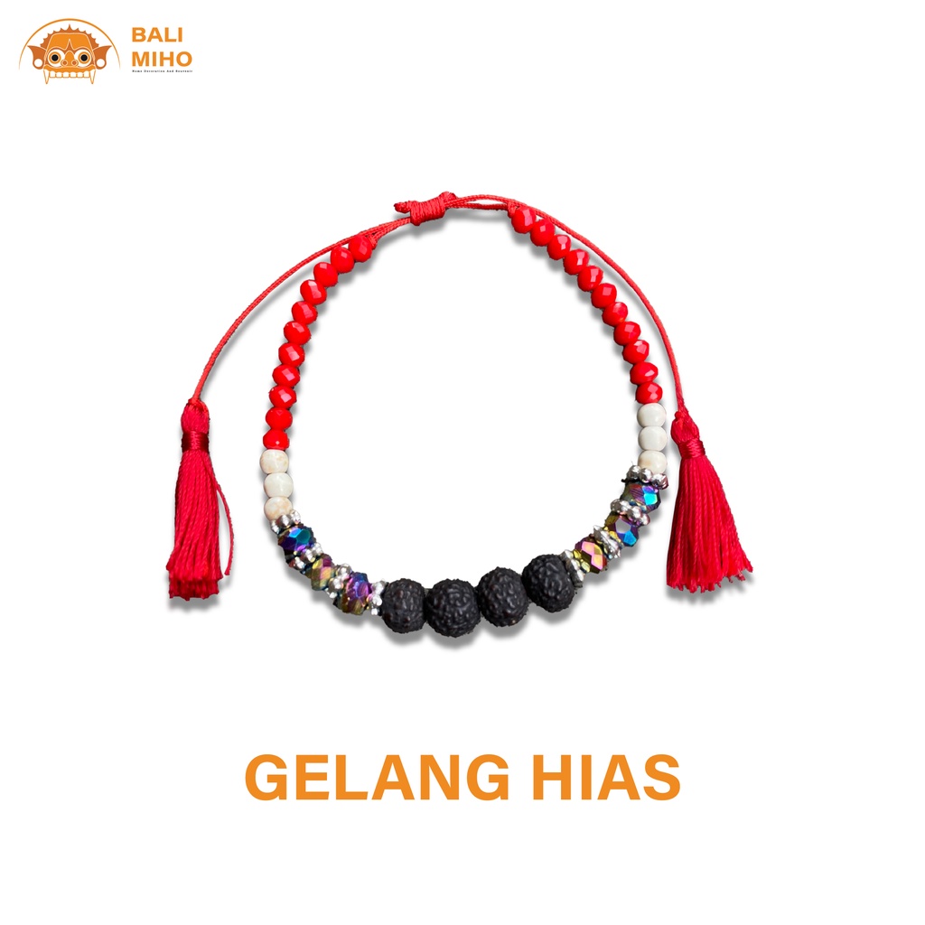 Gelang Batu Larva Kristal - Gelang Hias - Gelang Batu - Gelang Genitri Hitam - Gelang Kristal - Gela