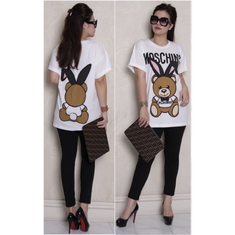 MOSCHINO PLAYBOY IMPORT HONGKONG MIRROR QUALITY // BRANDED TEE // TSHIRT IMPORT // KAOS IMPORT