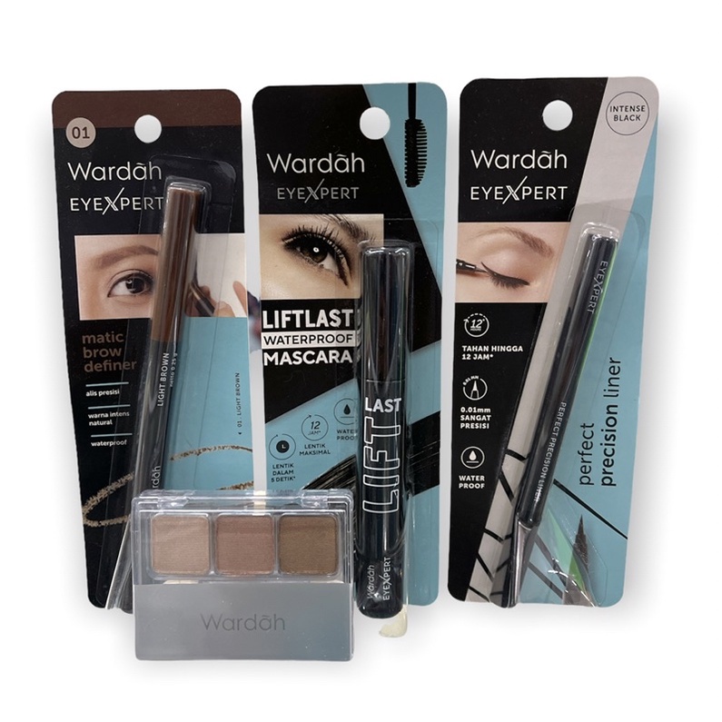 Wardah Eyexpert Paket Make Up Waterproof || Eyeliner , Maskara , Eye Shidow , Eye Brow