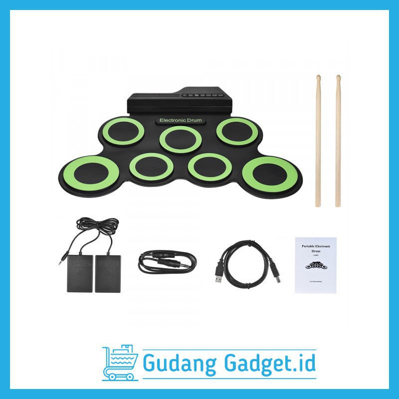 Electronic Digital Drum Kit 7 Pads Roll Up USB Power Ammoon drum elektrik portable G3002 g3003 Grab