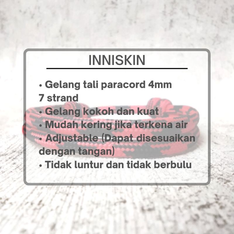 Gelang Paracord Light Red&amp;Black Mix / Gelang Paracord 4mm 7 strand / Gelang Paracord Mix / Gelang Pria / Gelang Wanita