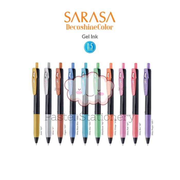 

Pulpen Gel Zebra Sarasa Clip Decoshine Color 0.5mm - Bolpen Pena Pen Warna 0,5 mm