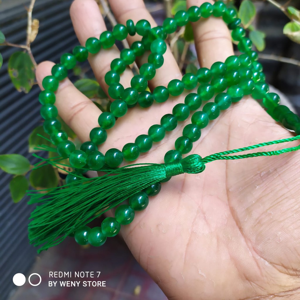 Tasbih batu 8mm tasbih batu giok hijau asli tasbih batu giok original tasbih giok langka CLW