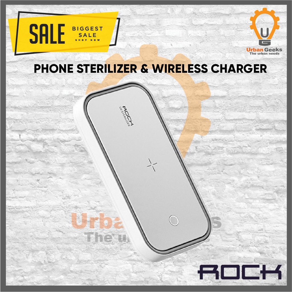 Rock Space UV Sterilizer Smartphone and Device + Wireless Charger anti virus bakteri