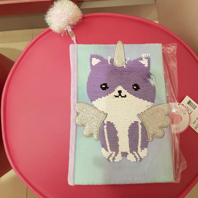 

BARANG BARU Buku Diari Diary Justice ORIginal Caticorn Flip sequin unicorn