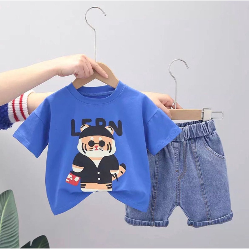 COD - SETELAN ANAK BAJU PAKAIAN ANAK LAKI LAKI PEREMPUAN UMUR 1-5 TAHUN LERN DENIM SETELAN ANAK BAHAN CELANA DENIM SETELAN ANAK BAJU PAKAIAN ANAK SETELAN ANAK TERBARU SETELAN ANAK MASA KINI SETELAN ANAK BAJU SEHARI-HARI TERMURAH