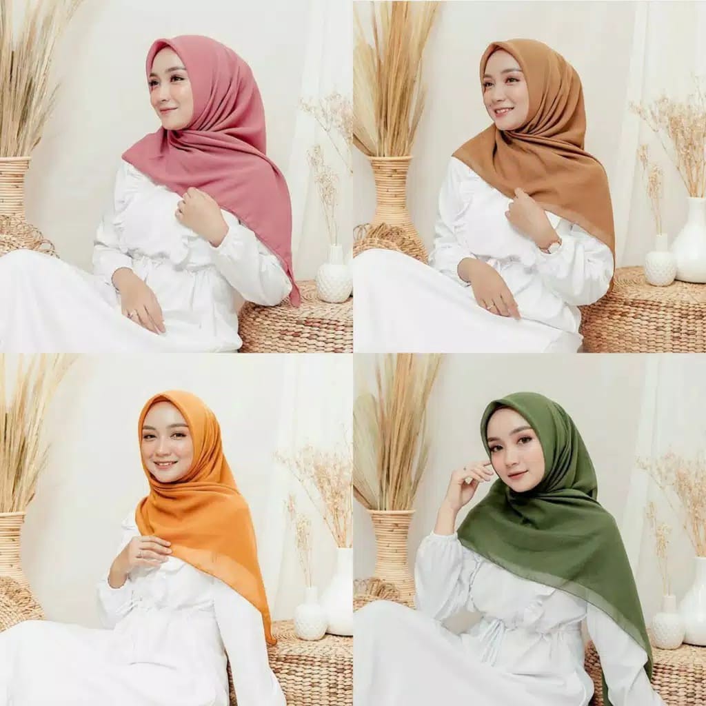 Hijab Jilbab Kerudung Segi Empat Bella Square Multi Warna Part 1