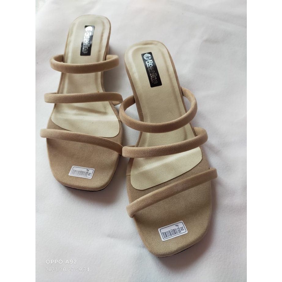 Sandal Wedges Minimalis Wanita Hak 3 cm - Sandal Wanita Kekinian Berkualitas - Wedges Minimalis Murah Berkualitas COD