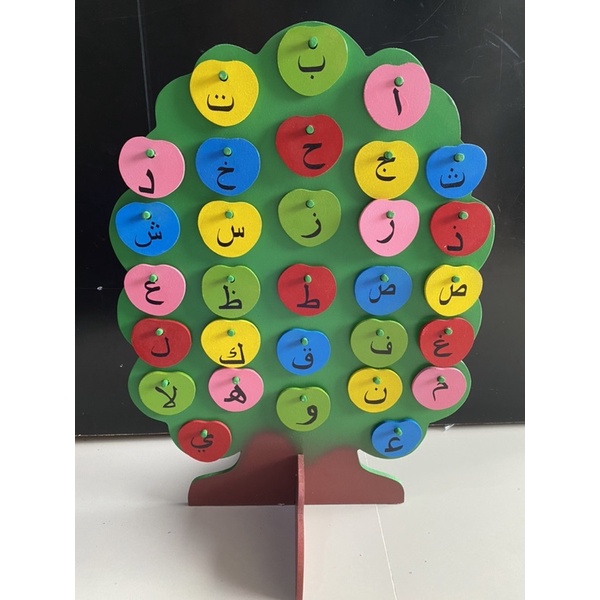 Pohon Hijaiyah kayu / mainan edukasi pohon hijaiyah