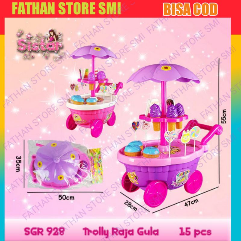 Mainan Permainan Ice Cream Es Cream Troli Troley Anak Perempuan