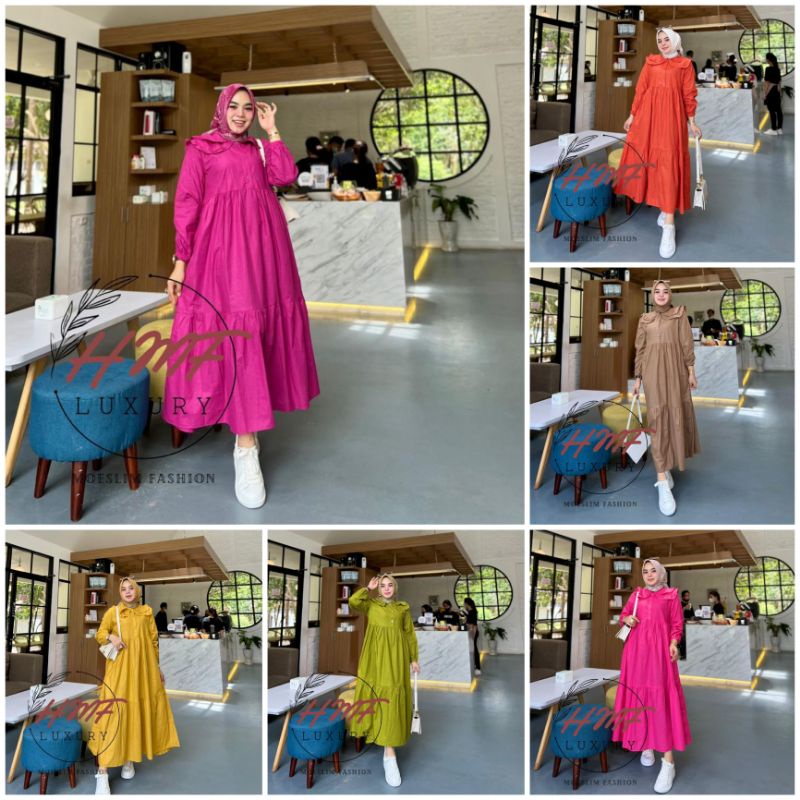 Ready.. Diana Midi Dress by HMF Gamis Muslim Original