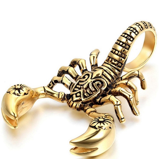 Hu Hu Hu Hu Hu Alat Bantu Pasang Kacamata♡ Kalung Tali Kulit Imitasi Liontin Kalajengking Scorpion Gaya Vintage Punk Untuk Pria