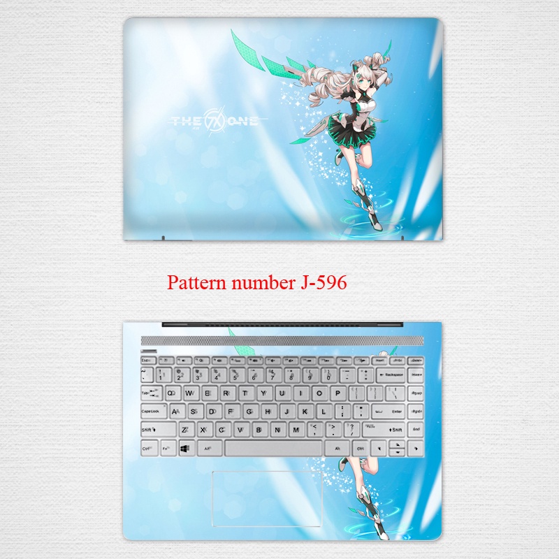2pcs Stiker Pelindung Laptop UNIVERSAL Motif Kartun Bahan VINYL Ukuran 12 13 14 15.6 Inch