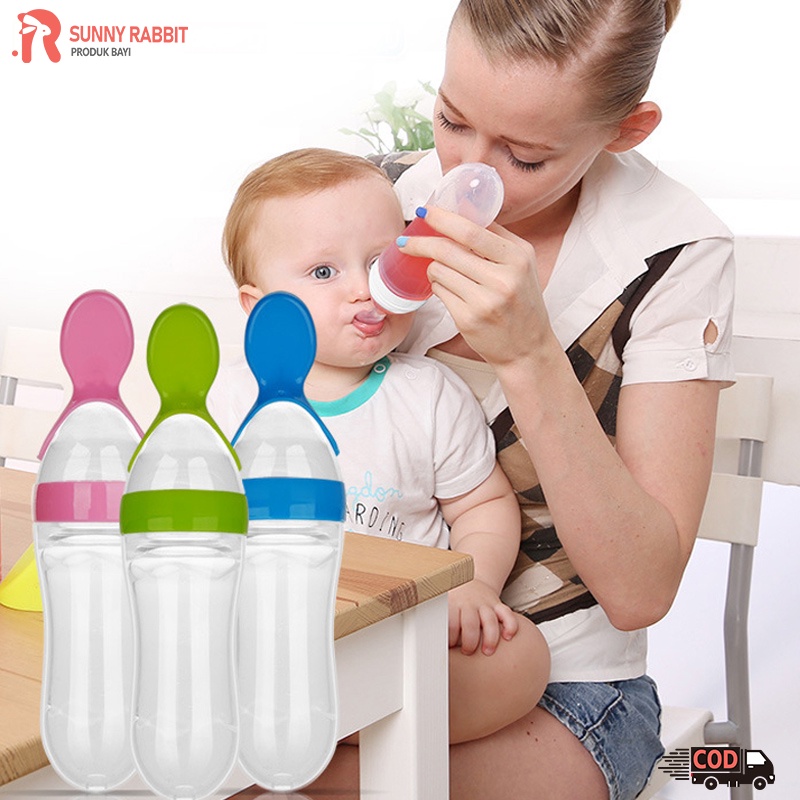 Silicone Sendok Makan Bayi/Tempat makan bayi silicon/90ml Sendok Silikon Bayi/Botol sendok makan bayi silicon (B50)